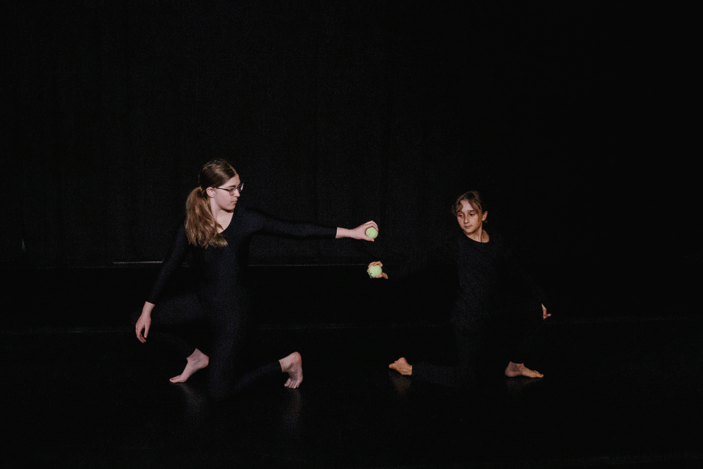 GIF dancers performing in a dark room 